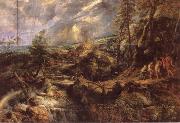 Peter Paul Rubens Stormy lanscape with Philemon and Baucis Spain oil painting artist